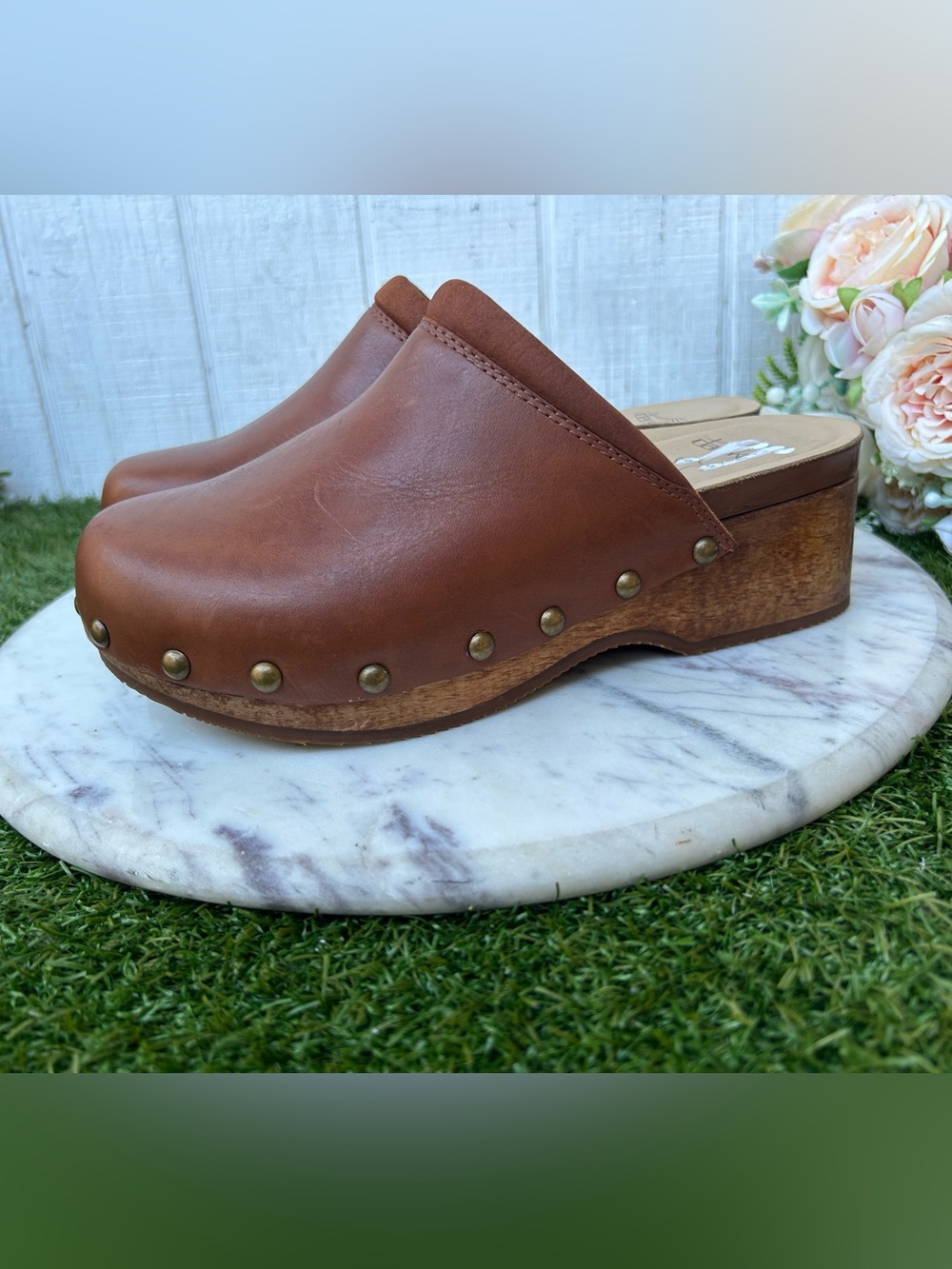 Dansko Andie 
$220 women size 37 US 6-6.5 gently used
Color Tan Calf Mule - Picture 11 of 16